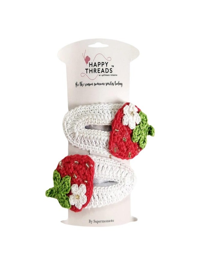 Happy Threads Hair Accessories - White with Strawberrys - Image 3