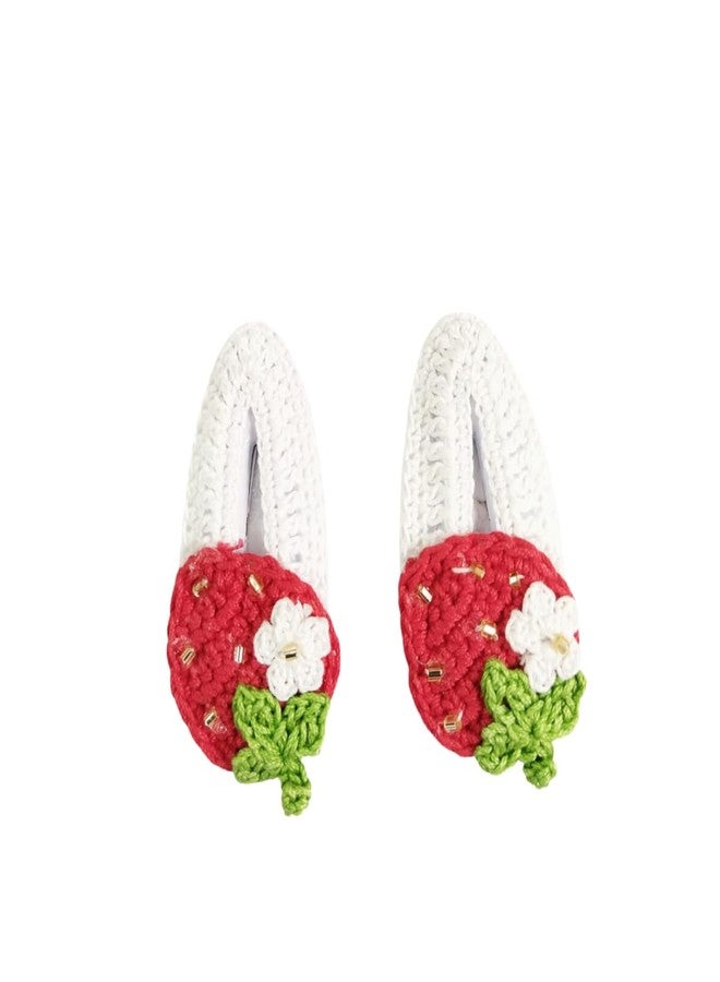 Happy Threads Hair Accessories - White with Strawberrys - Image 1
