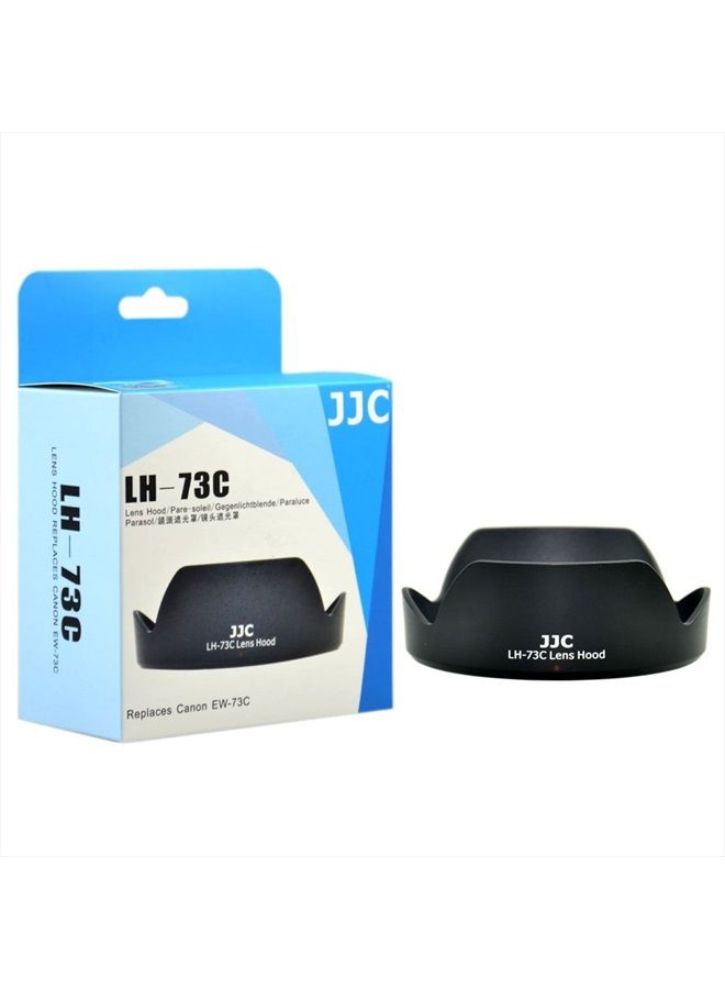 JJC LH-73C Lens Hood Shade for Canon EF-S 10-18mm f/4.5-5.6 is STM Lens Replaces EW-73C (Black) - Image 1
