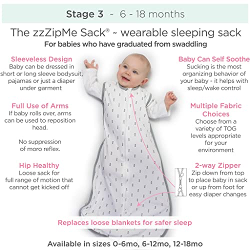 SwaddleDesigns Cotton Muslin zzZipMe Sleeping Sack, Wearable Blanket with 2-Way Zipper, SeaCrystal Woodland, Large, 12-18 Months - Image 2