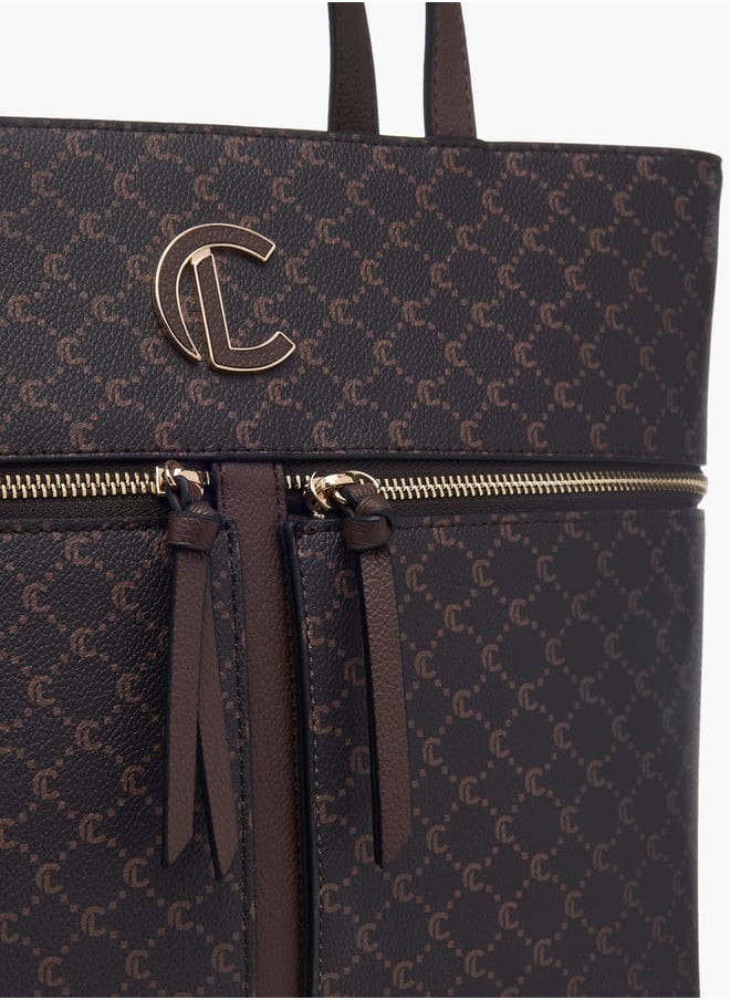 Le Confort Womens Monogram Print Tote Bag With Zip Closure And Handles  - Image 4