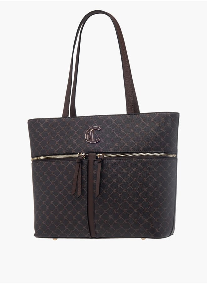 Le Confort Womens Monogram Print Tote Bag With Zip Closure And Handles  - Image 2