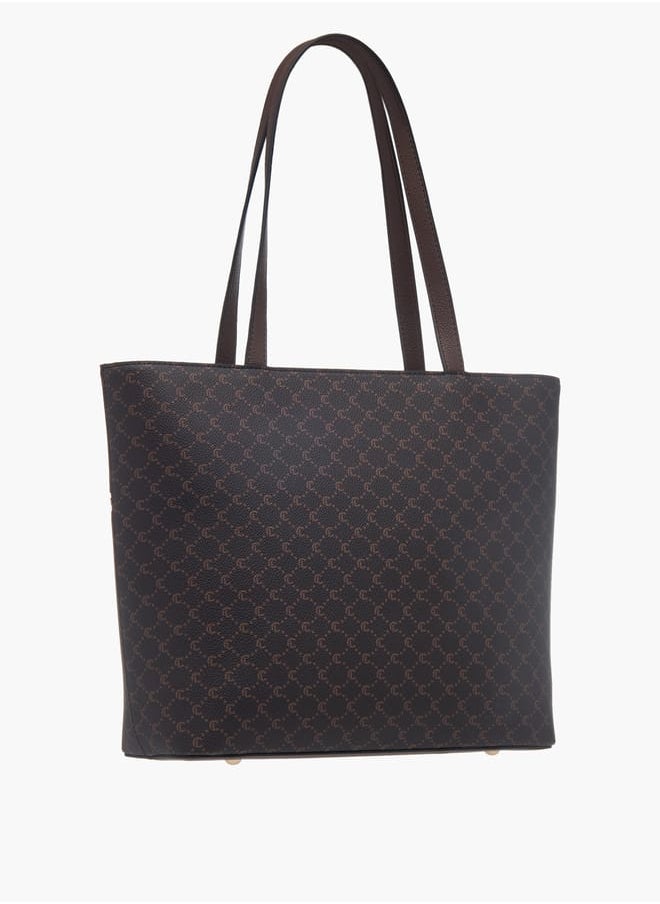 Le Confort Womens Monogram Print Tote Bag With Zip Closure And Handles  - Image 3