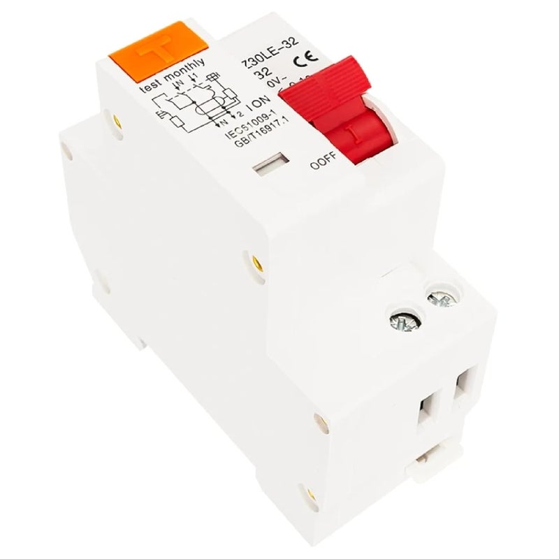 32A RCBO MCB 1P N 6 63A 230V AC 6KA Breaking Capacity DIN Rail Mount - Image 2