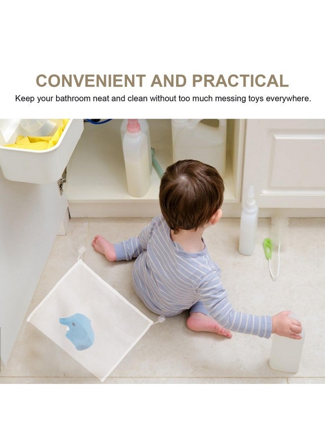 DOITOOL Toy Net for Bathtub Baby Bath Toy Mesh Organizer with Suction Hook, Large Capability Quick Dry Bathtub Storage Pouch for Baby Shower - Image 3