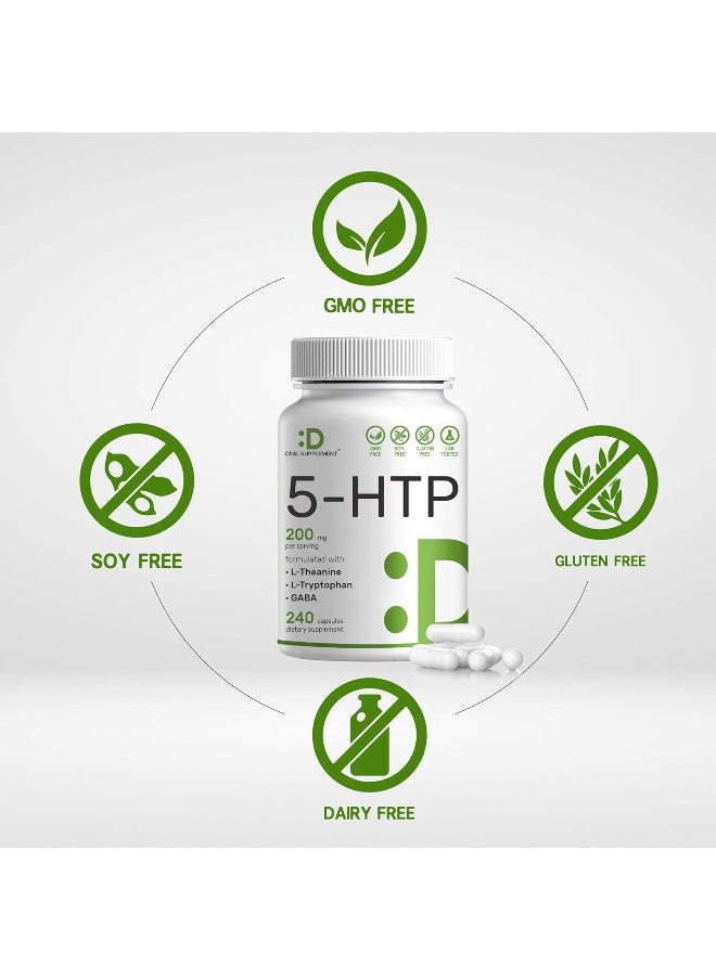 DEAL SUPPLEMENT 5-Htp 200Mg Plus L-Theanine 200Mg, Gaba & L-Tryptophan, 240 Capsules  - Image 4