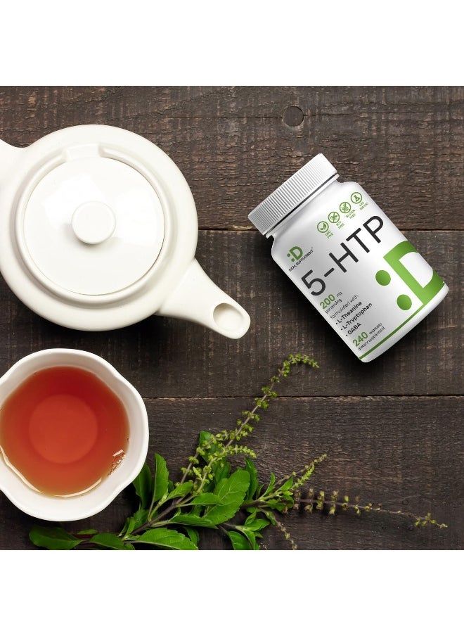 DEAL SUPPLEMENT - 5-Htp 200Mg Plus L-Theanine 200Mg, Gaba & L-Tryptophan, 240 Capsules - Image 1