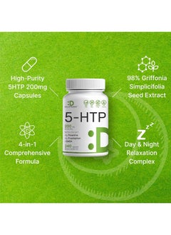DEAL SUPPLEMENT 5-Htp 200Mg Plus L-Theanine 200Mg, Gaba & L-Tryptophan, 240 Capsules  - Image 3