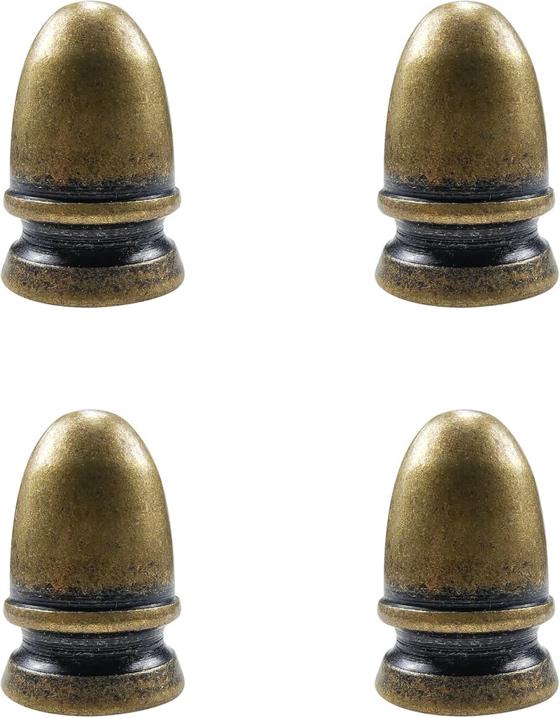 ECUDIS Pack of 4 Solid Metal Lamp Finials Caps Knob for Lamp Shade Harp Holder (Antique Brass) - Image 1