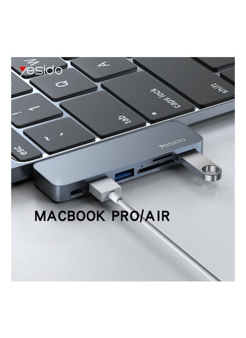 Yesido Dual USB-C Intelligent Hub 6 in 1 For MacBook Pro and Air HB10