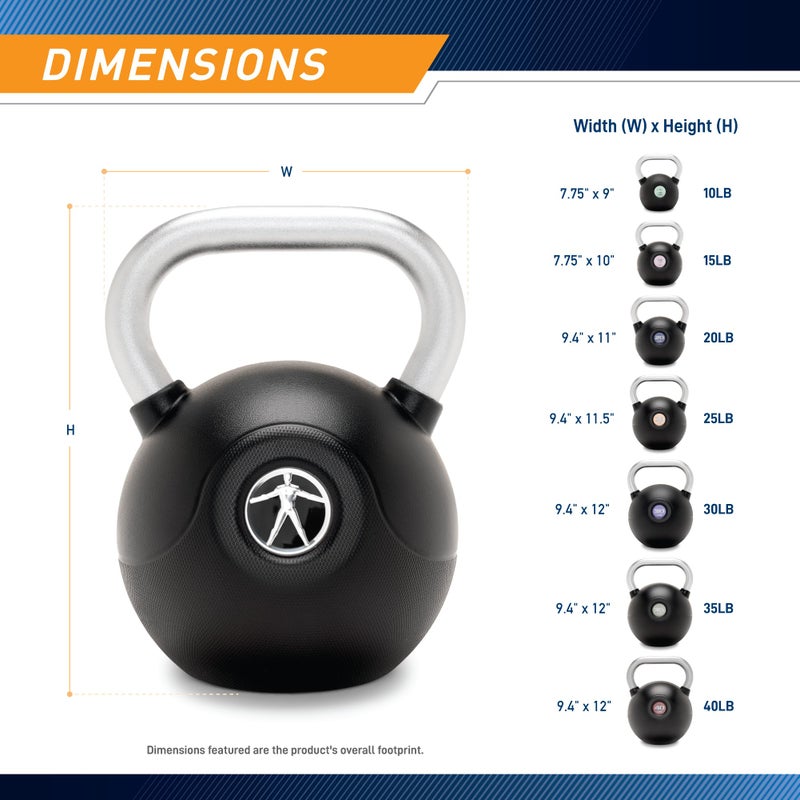 Marcy PU Coated Strength Training Kettlebell - 10 LB - MCKB-010-GREEN - Image 2
