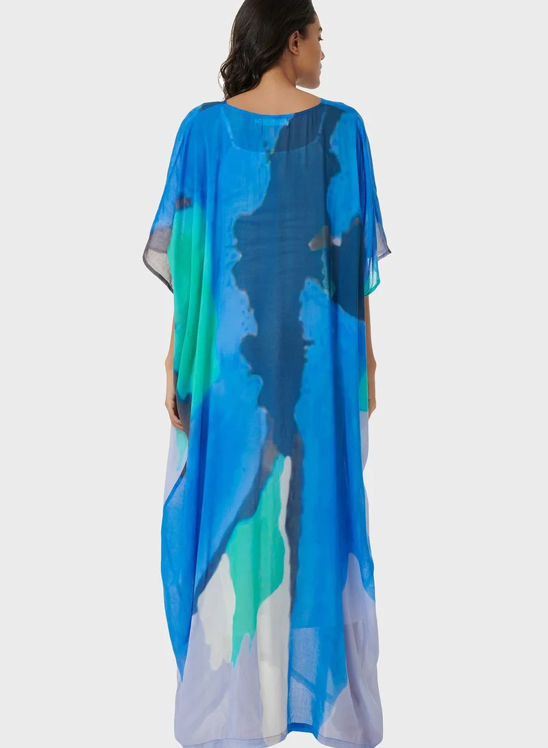 leem Aquarelle Print Kaftan