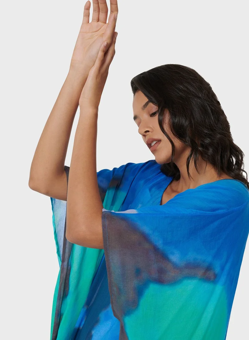 leem Aquarelle Print Kaftan