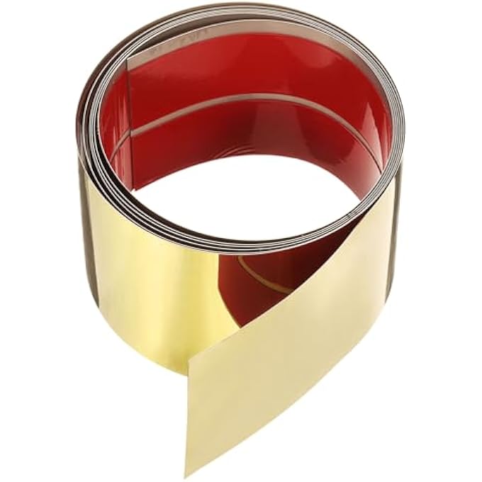 9.84FT X 3.94" WALL TRIM PEEL AND STICK MOLDING TRIM FRAME, SELF ADHESIVE STAINLESS STEEL MIRROR FINISH METAL STRIP TRIM FOR WALL CEILING FLOOR CABINET TILE EDGE, GOLD MIRROR - Image 2