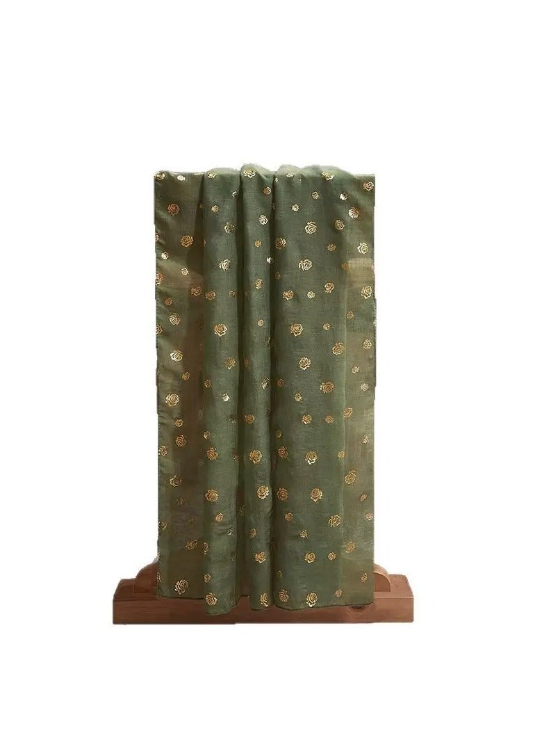 Gold-Stamped Rose Gauze Table Runner Tablecloth Home Decorations - Image 1