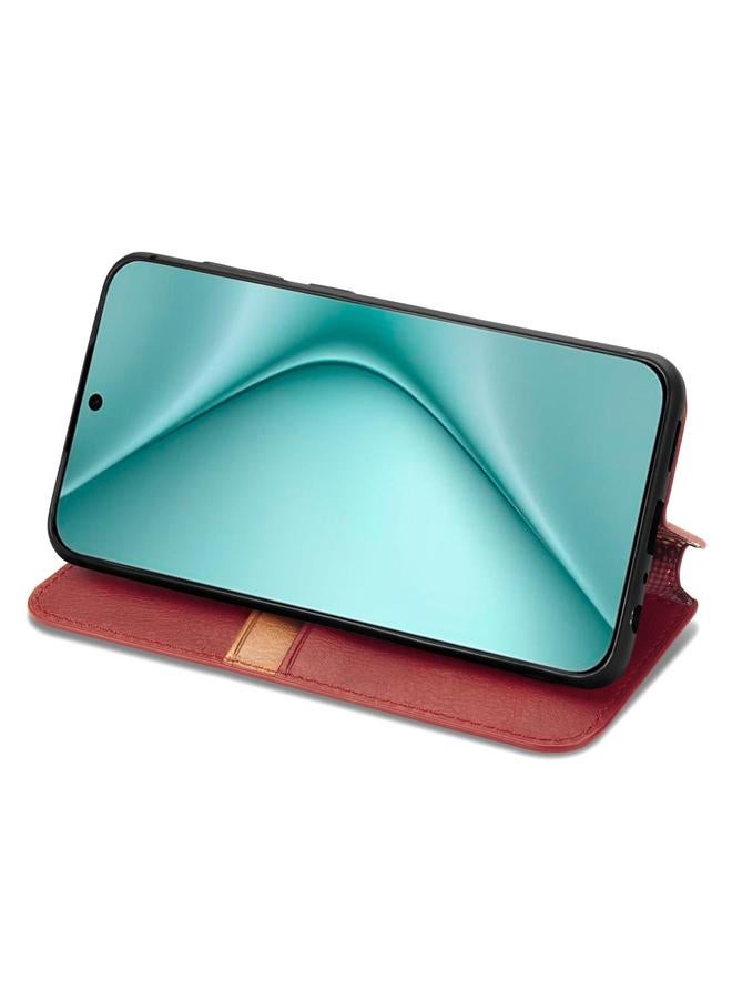 S-TOP Case For Huawei Pura 70 Cubic Grid Pressed Magnetic Leather Phone Case - Image 4