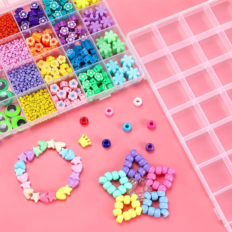 IOOLEEM 32 Grids Plastic Bead Organizer Box, Organizer Container Storage Box, Dividers for bead arts and crafts.(2 Pack) - Image 4