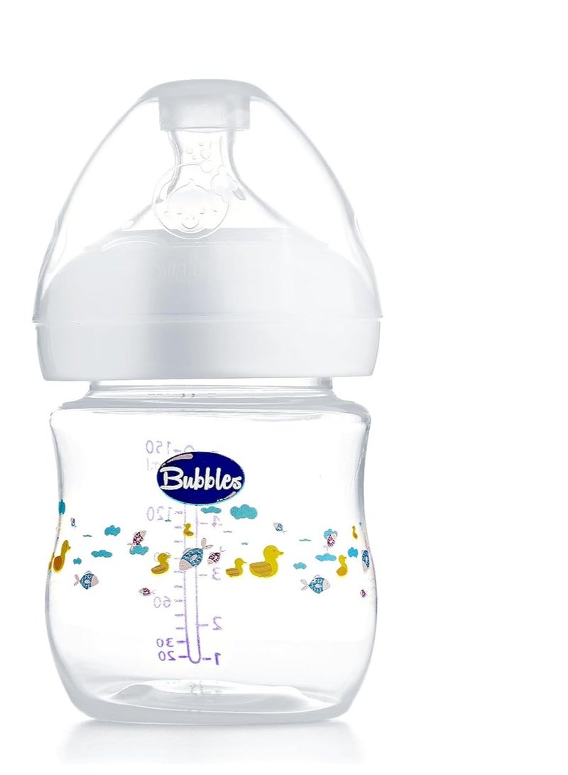 بابلز زجاجة رضاعة طبيعية للأطفال - مضادة للمغص، حلمة تشبه حلمة الثدي لسهولة الرضاعة، خالية من مادة BPA، مصنوعة من السيليكون الناعم، بدون مقبض، مناسبة لحديثي الولادة والرضع لانتقال سلس. - Image 1