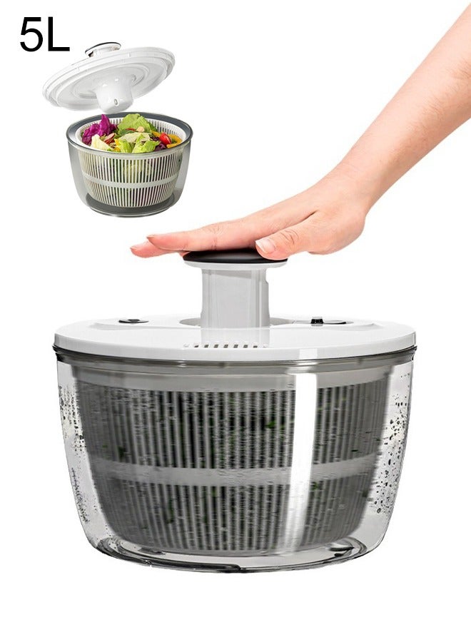 Fruit Dehydrator With Strainer, Portable Salad Dehydrator, Large Capacity Vegetable Dehydrator,For Salads, Vegetables And Fruits/5L  - Image 1