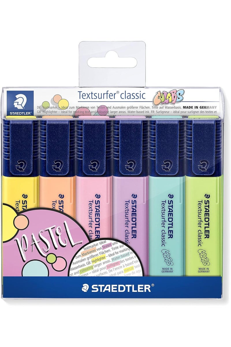 STAEDTLER 364 CWP6 Textsurfer Classic Pastel Highlighter, 6 Colours (Pastel) - Image 1