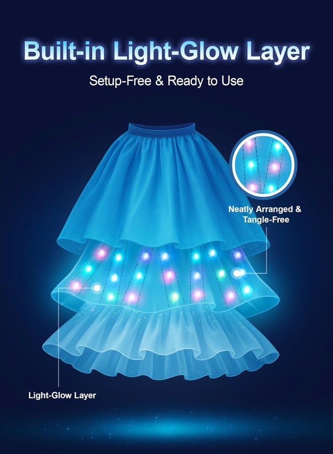 UPORPOR Princess Dress Up Clothes, Princess Costume Syncs with Music, App-Control, RGB Led Light Up Halloween Costume with 4pcs Accessories Gift Set for 3-12 year old girls - Image 4