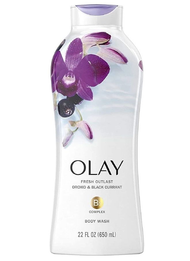 Olay Body Wash Fresh Soothing Orchid & Black Currant 22 Ounce (650ml) (3 Pack) 