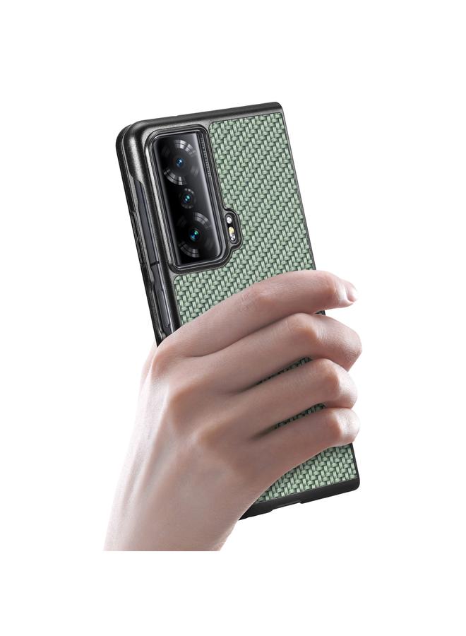 اس-توب جراب هاتف لهاتف Honor Magic Vs مصنوع من الجلد بنسيج ألياف الكربون - Image 4