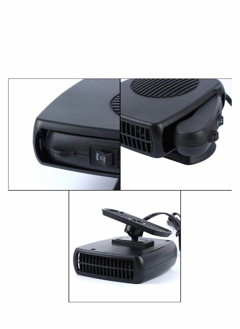 Y&D Portable Car Heater Fan, Plug-in Anti-Fog 150W 12V Fan Windshield Defroster Automobile Warmer Vehicle Demister Fast 2 In 1 Heating Cooling Dryer Auto 360-degree Rotation  - Image 3