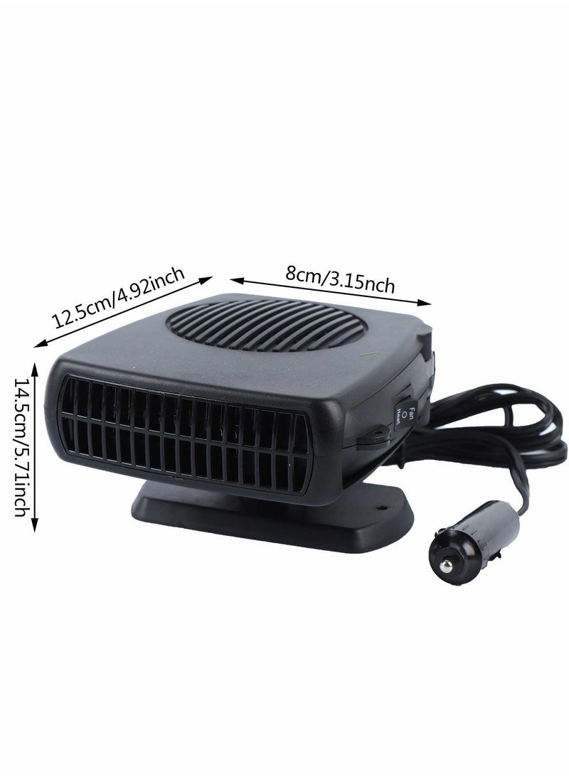 Y&D Portable Car Heater Fan, Plug-in Anti-Fog 150W 12V Fan Windshield Defroster Automobile Warmer Vehicle Demister Fast 2 In 1 Heating Cooling Dryer Auto 360-degree Rotation  - Image 2