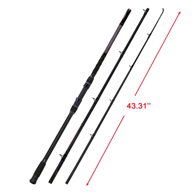 Fiblink Surf Fishing Rod 3 Piece Portable Travel Casting Rod Saltwater Surf Rod 10ft - Image 2