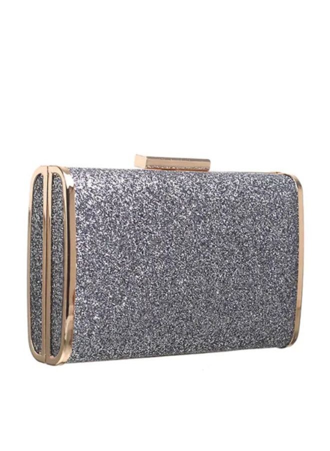 Elegant Clutch Purse Party Handbag | Rhinestone Ring Handle Evening Bag  - Image 3