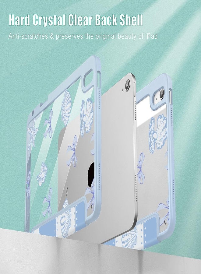 May Chen for iPad (A16) 11th Generation Case 11 Inch 2025, iPad 10th Gen Case 2022 10.9 inch, Built-in Pencil Holder with Shockproof Cover Clear Transparent Back Shell Auto Wake/Sleep, Blue Checkered - Image 4