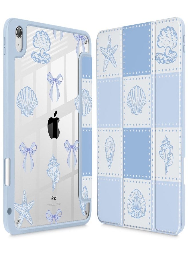 May Chen for iPad (A16) 11th Generation Case 11 Inch 2025, iPad 10th Gen Case 2022 10.9 inch, Built-in Pencil Holder with Shockproof Cover Clear Transparent Back Shell Auto Wake/Sleep, Blue Checkered - Image 1