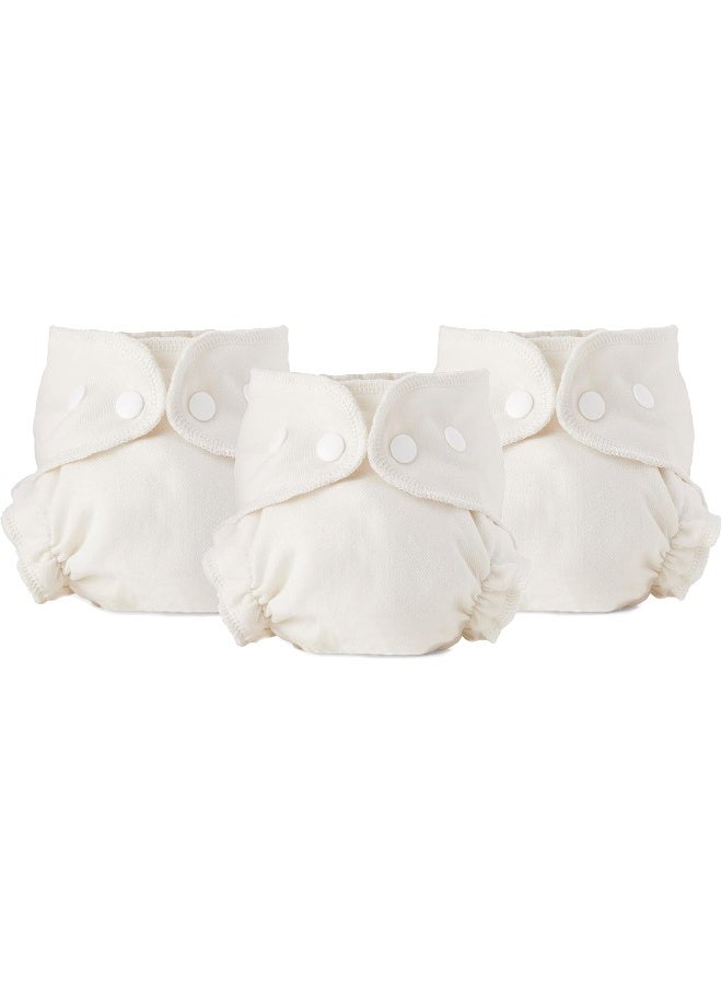 Esembly Cloth Diaper Inner, Trim-Fitting, Certified Organic Cotton, Reusable and Absorbent Leak-Proof Diapers with Snap Closure for Eco-Friendly Diapering, 3-Pack Size 1 (7-17lbs) - Image 1