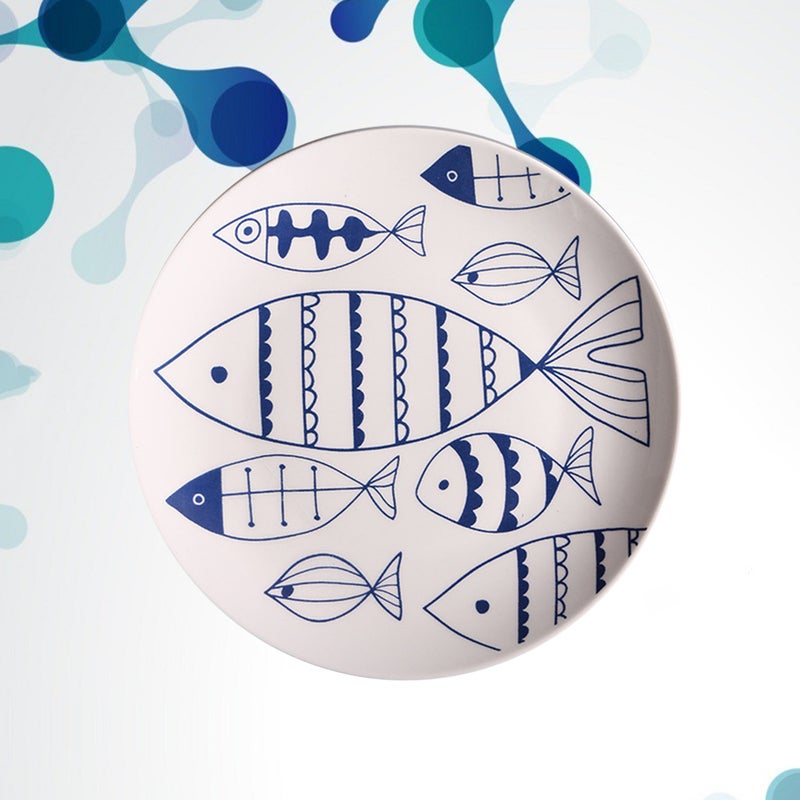 1Pc 8-inch Ceramic Freehand Plate Dish Plate Porcelain Plate Chinaware Dinner Plate (Many ) - Image 3