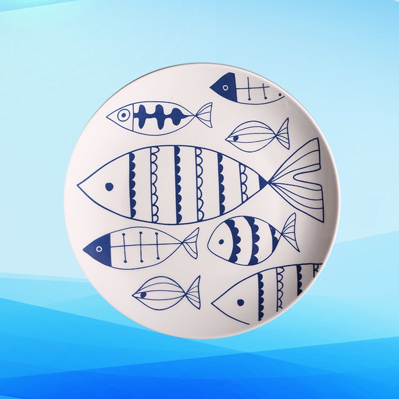 1Pc 8-inch Ceramic Freehand Plate Dish Plate Porcelain Plate Chinaware Dinner Plate (Many ) - Image 5