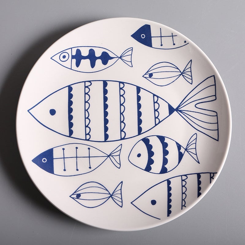 1Pc 8-inch Ceramic Freehand Plate Dish Plate Porcelain Plate Chinaware Dinner Plate (Many ) - Image 4