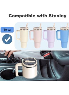 Generic 2 Pack 30 oz Tumbler Flip Straw Lid Replacement Fit for Stanley Quencher Tumbler with Straws,Leak Proof Splash Resistant Tumbler Lids for Stanley Cup Accessories,Purple  - Image 5