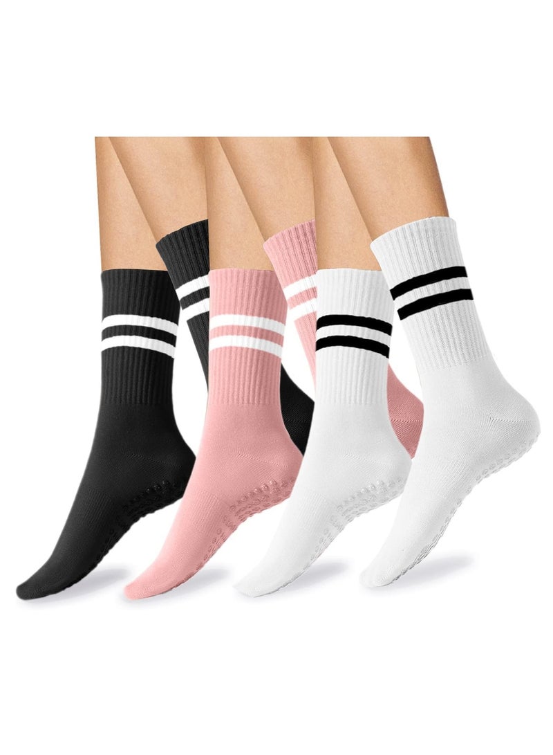 Striped Athletic Socks, Casual Cute Vintage Crew Socks, Cotton Stripe Athletic Sports Running Retro Cute Matching School Crew Socks For Men/Women - Image 1