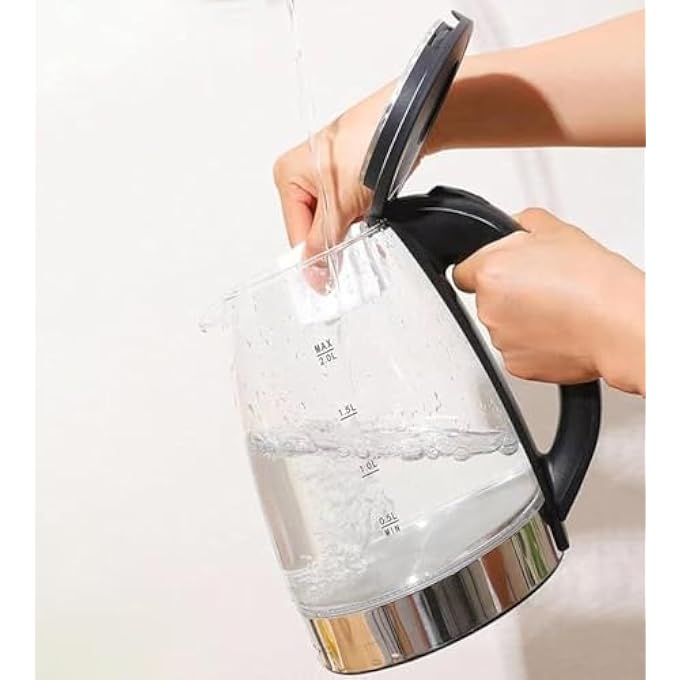 showkah Dual Pot Electric Kettle Cs997  2In1 Glass Tea Maker With 22L Kettle  15L Teapot BuiltIn Tea Strainer Induction Base Led Display Fast Boil BpaFree - Image 4