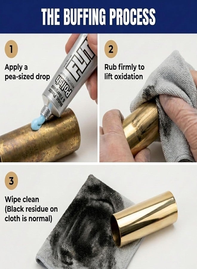 Flitz Metal Polish Paste - 1.76oz USA-Made Polish for Solid Chrome, Stainless Steel, & Aluminum - Non-Abrasive for Light Oxidation - Requires Manual Buffing - Not for Plated/Coated Surfaces (10 Pack) - Image 5