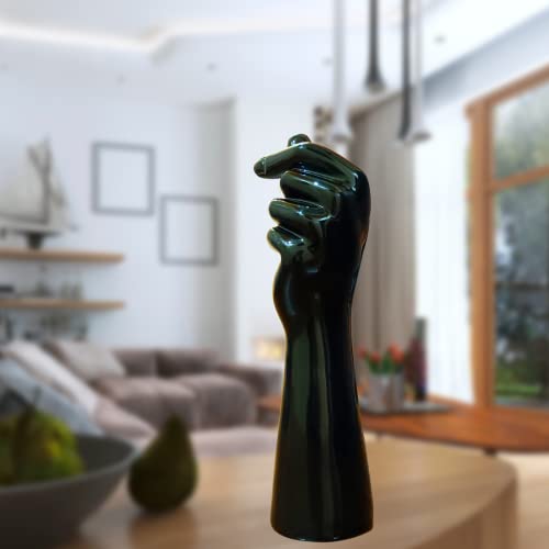 MARINER'S CREATION Premium Flower vase in Hand Shape Vase for Living Room Flower vase Long for Corner House Warming Gift Black Color vase 7x7x25.5 cm Material- ceremic - Image 5