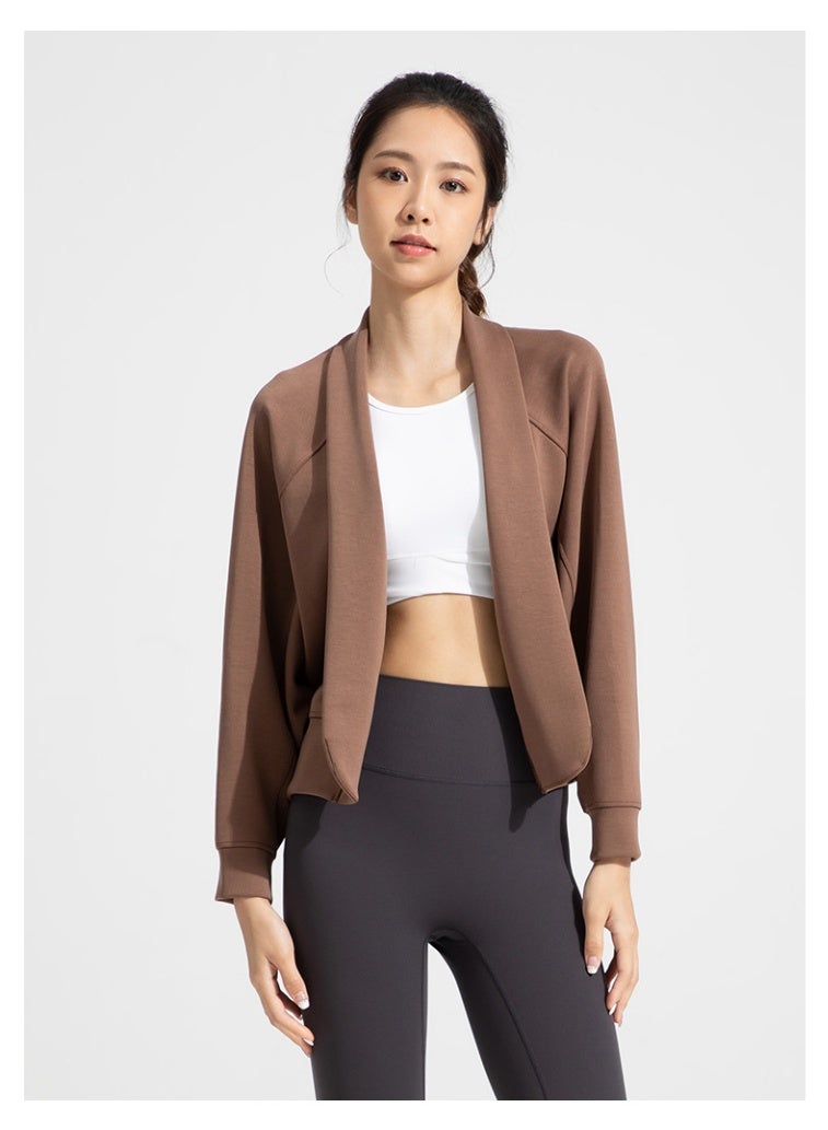 Women's Cooling Modal Air Layer Long Sleeve Open Front Yoga Cardigan - Breathable Soft Lounge Cover Up Shawl - Image 2