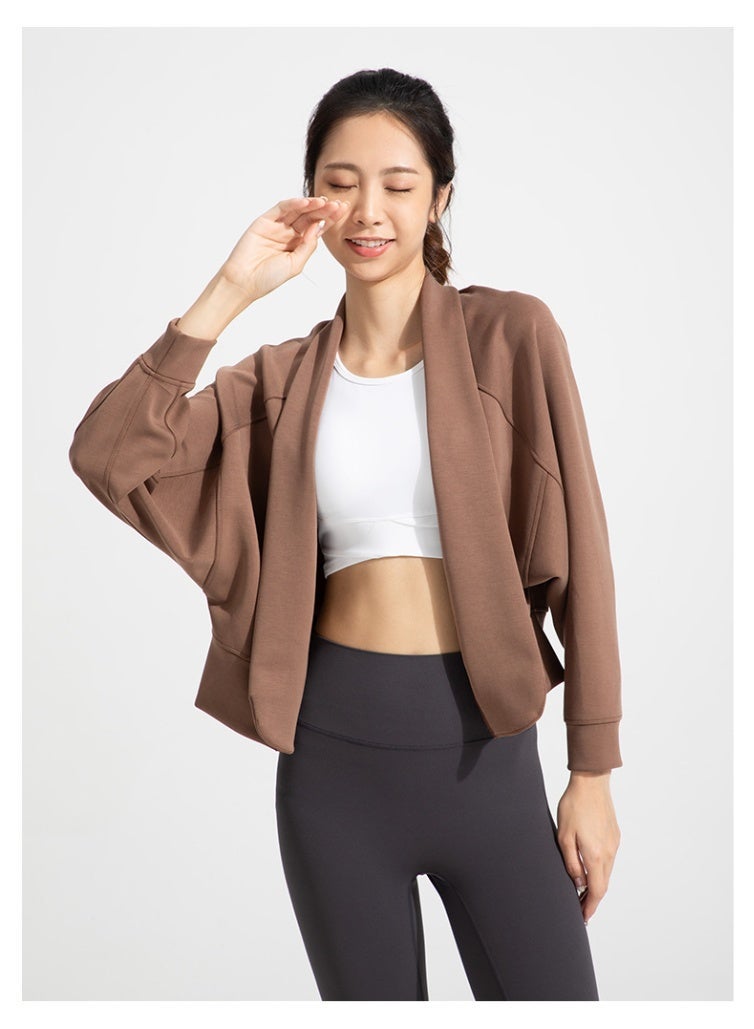 Women's Cooling Modal Air Layer Long Sleeve Open Front Yoga Cardigan - Breathable Soft Lounge Cover Up Shawl - Image 4