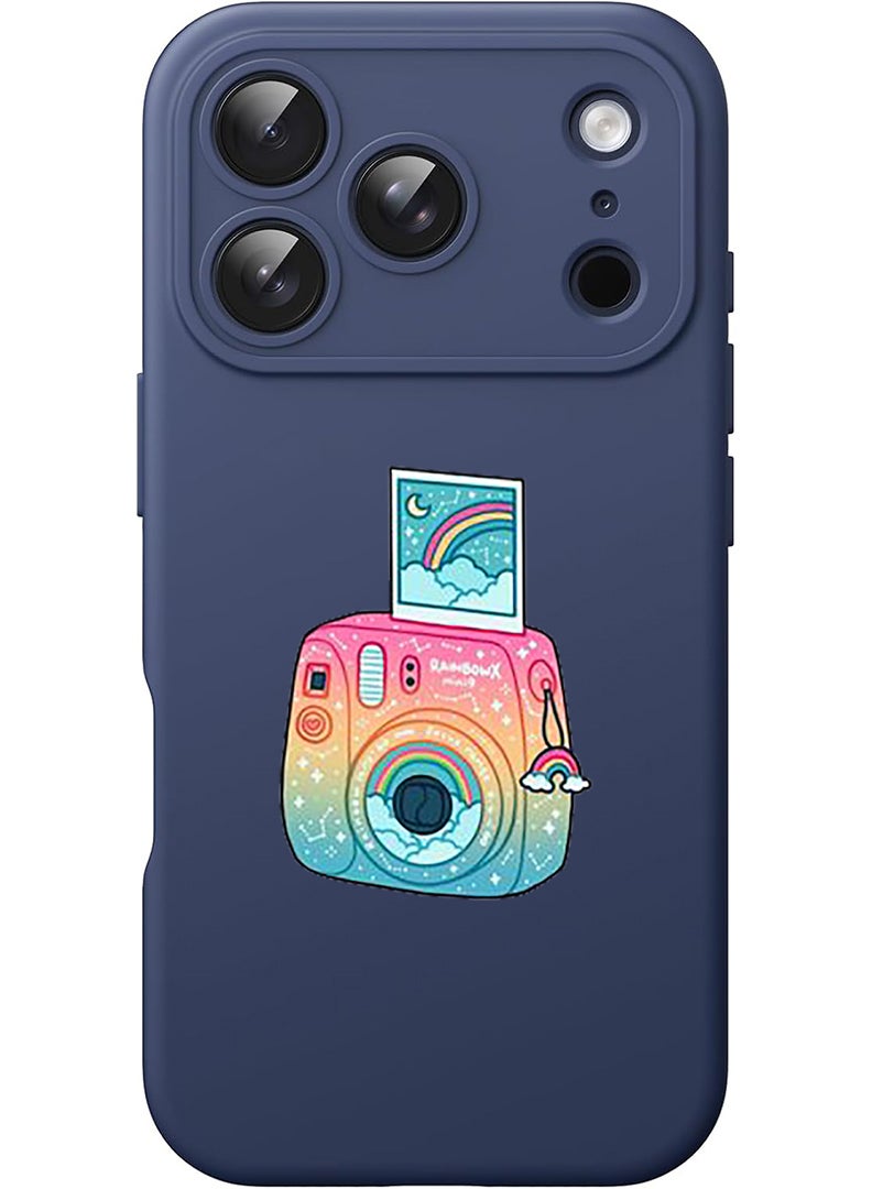 Theodor Protective Slim Fit Case Liquid Silicone Cover with Full Body Protection Anti-Scratch Shockproof Case For Apple iPhone 17 Pro Max (Blue) Polaroid - Image 1