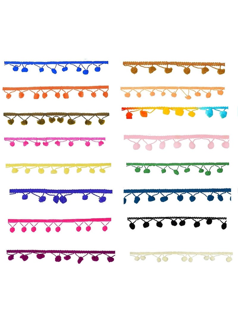 GOELX Goelx Pom Pom Lace Bundle for Decorations/Borders/Crafts - White 9 Meter  - Image 2