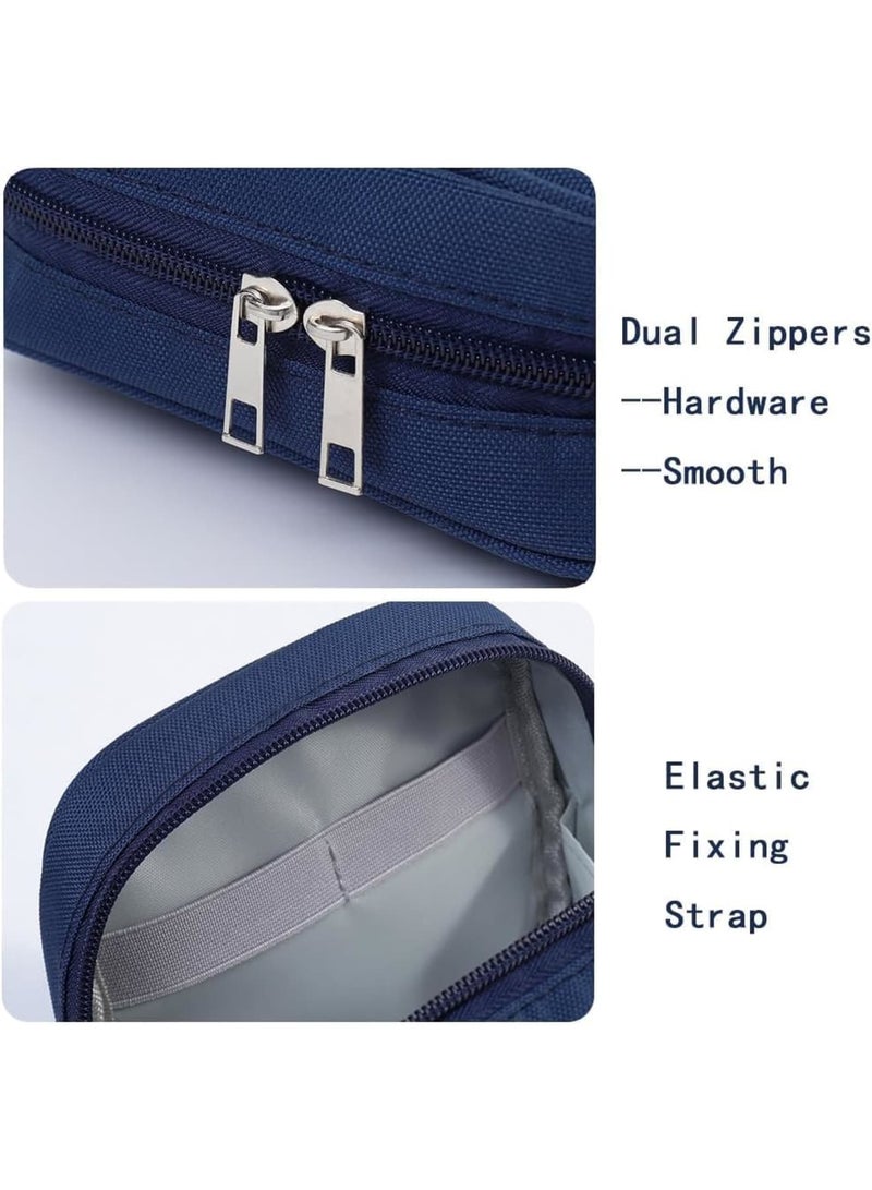 SYOSI Storage Pouch for Small Electronics and Accessories,Tech Bag,Electronic Organizer Case Compatible with MacBook Laptop Charger,Mouse,Cables,Hub,Power Bank,Earphone,Toiletries Cosmetics (Blue) - Image 4