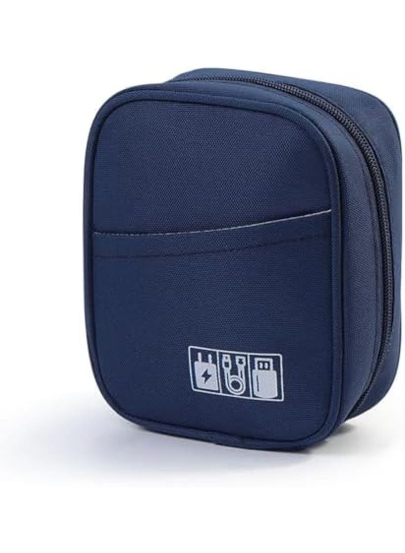 SYOSI Storage Pouch for Small Electronics and Accessories,Tech Bag,Electronic Organizer Case Compatible with MacBook Laptop Charger,Mouse,Cables,Hub,Power Bank,Earphone,Toiletries Cosmetics (Blue) - Image 1