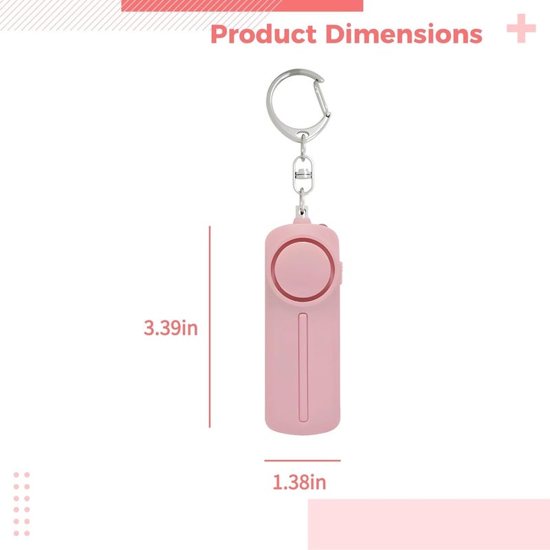 Personal Safety Alarm Keychain, 130 Db Emergency Sound, Led Flashlight, Strong Abs Build, - Image 3