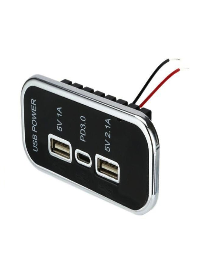 محول شحن سريع مزدوج USB و PD لسيارات وشاحنات وقوارب 12-24 فولت - Image 1